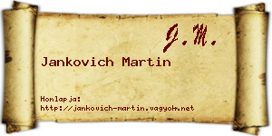 Jankovich Martin névjegykártya