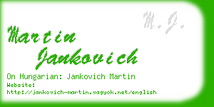 martin jankovich business card
